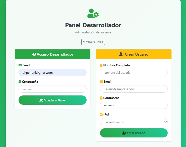 Mesa de Ayuda — acceso con usuario