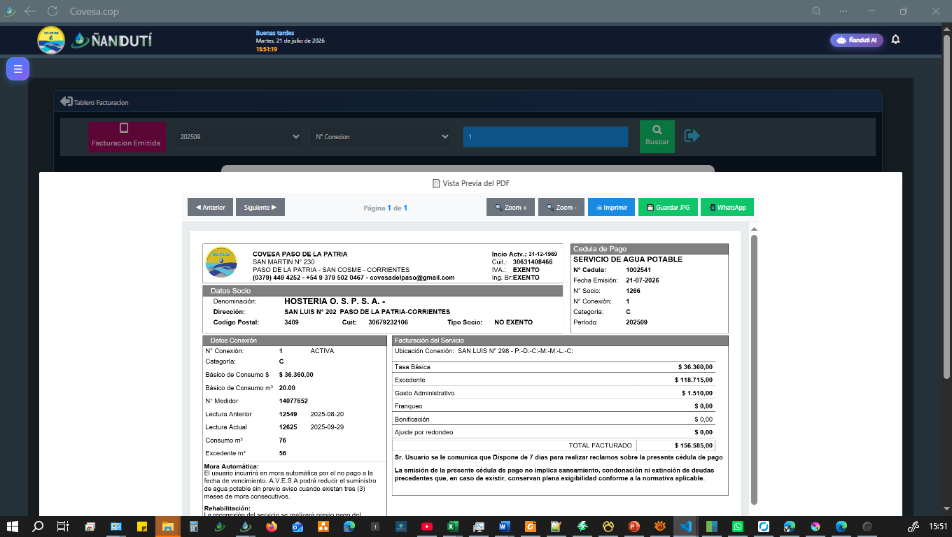 Ñandutí — Visor de cédulas con WhatsApp integrado